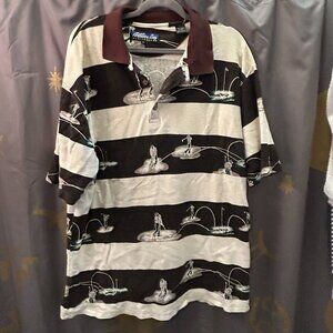 Billion Bay 90's Vintage Golf Polo 2XL Golfing Print